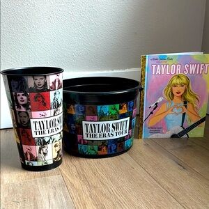 Taylor Swift The Eras Tour Cup, Popcorn bowl & Taylor Swift Book